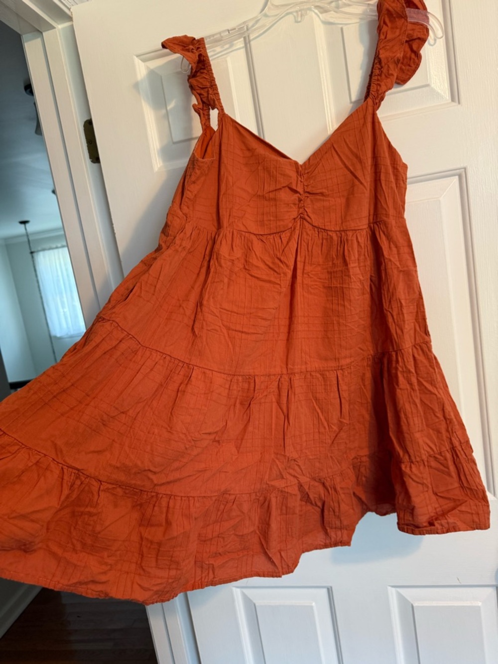 Women's Rust Ruffle Strap Sundress - Picture 2 of 5